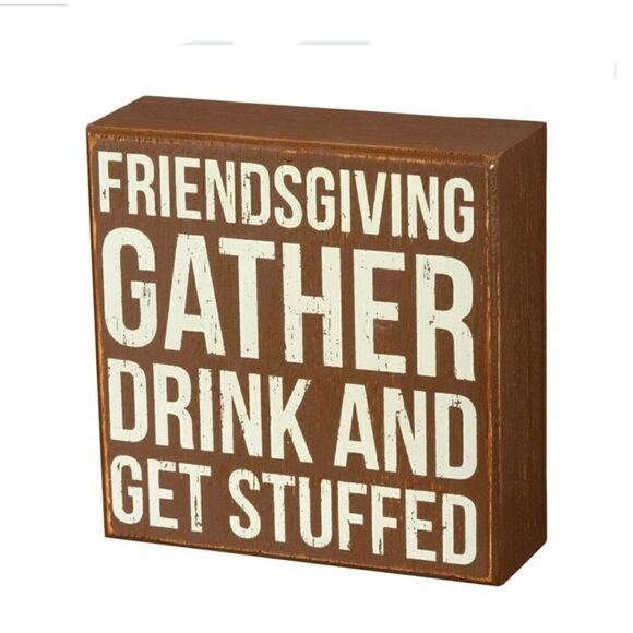 Thanksgiving Friendsgiving Shelf Sitter Sign Brown - Picture 4 of 5
